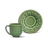 Jogo de 6 Xícaras de Café com Pires Esparta Verde - Porto brasil