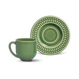 Jogo de 6 Xícaras de Café com Pires Roma Verde - Porto brasil