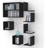 Jogo de 7 nichos MDF Profundidade 10cm PRETO - Somtek