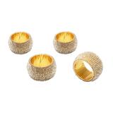 Jogo de anéis de miçangas para guardanapo Bon Gourmet Soft 4 peças dourado - Bongourmet