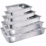 Jogo de Assadeiras Com 5 Peças Conjunto de Formas Para Bolo e Torta Kit Com Borda Alta em - Alumínio
