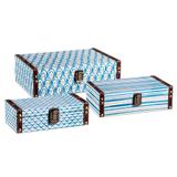 Jogo De Caixa Branco E Azul 03 Pcs - Cardosoutl