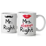 Jogo de Canecas Casados Mr. and Mrs. Right - Yaay