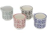 Jogo de canecas de Chá de Porcelana Colorido 150ml - Lyor Royal 6744 4 Peças