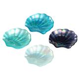 Jogo De Centro De Mesa Deep Sea Conchas 4 Pecas Em Vidro L13Xp13Xa2Cm Cor Azul - 24119 - L hermitage