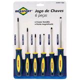 Jogo de Chaves Fenda/Phillips com 6 peças - 7029 - Brasfort