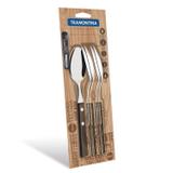 Jogo de Colheres de Mesa Inox 6 Peças Polywood Tramontina 21103690 Tabaco