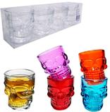 Jogo De Copo De Vidro Dose Caveira 50 Ml Com 4 Pecas Colors - Interponte