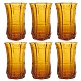Jogo de copos em vidro Dynasty Chateau 260ml 6 peças ambar