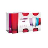 Jogo De Copos Vermelho Com 6 Peças Bali 350ml Casa Linda - Safi
