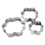 Jogo de Cortador de Massa Biscoito Flores Inox 3 Pçs Ke Home 5918-1