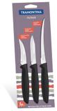 Jogo de Facas 3 Pcs Plenus Preto Tramontina