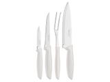 Jogo de facas 4 pcs plenus off white sortidos com laminas aco inox e cabos polipropileno tramontina