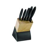 Jogo de Facas Aço Inox 6 Peças Com Suporte Tramontina Plenus Preta 23498/028