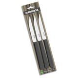 Jogo de facas de mesa em aço inox com cabo plástico preto com 3 - martinazzo