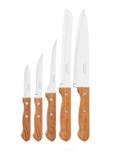 Jogo de Facas Inox 5pc Dynamic Cabo Madeira, Tramontina