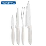 Jogo De Facas Plenus Branco 4 Peças Aço Inox Tramontina