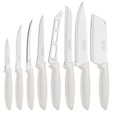 Jogo De Facas Plenus Branco Aço Inox 8 Peças Tramontina