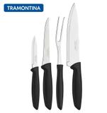 Jogo De Facas Plenus Preto 4 Peças Aço Inox Tramontina