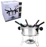 Jogo de fondue de inox com 6 garfos/suporte/fogareiro 410ml - Casita/imporiente