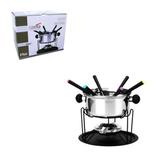Jogo De Fondue De Inox Com 6 Garfos Suporte Prato Fogareiro - Casita imporiente