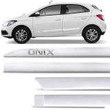 Jogo de Friso Lateral Facão Onix 2012 a 2019 Branco Summit Grafia Cromado Alto Relevo - Zp