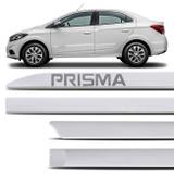 Jogo de Friso Lateral Facão Prisma 2013 a 2019 Branco Summit com Grafia Tipo Borrachão - Zp