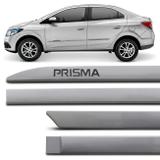 Jogo de Friso Lateral Facão Prisma 2013 a 2019 Prata Switchblade com Grafia Tipo Borrachão - Zp