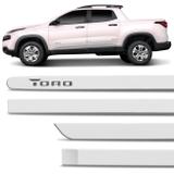 Jogo De Friso Lateral Fiat Toro 2016 A 2019 Branco Ambiente Cor Original Grafia Dupla Face - Zp