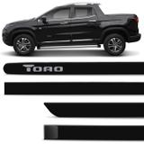 Jogo De Friso Lateral Fiat Toro 2016 A 2019 Preto Carbon Cor Original Grafia Dupla Face - Zp