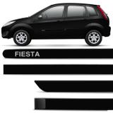 Jogo De Friso Lateral Ford Fiesta 2011 A 2014 Preto Ebony Cor Original Grafia Dupla Face - Zp