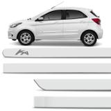Jogo De Friso Lateral Ford Ka 2015 A 2019 Branco Ártico Cor Original Grafia Dupla Face - Zp