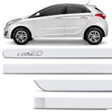 Jogo de Friso Lateral HB20 2012 a 2019 Branco Polar Grafia Cromado Alto Relevo Tipo Borrachão - Zp