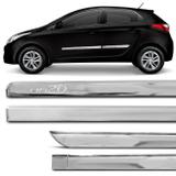 Jogo de Friso Lateral HB20 Hatch 2012 a 2018 Cromado com Grafia Tipo Borrachão - Nk brasil
