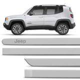 Jogo De Friso Lateral Jeep Renegade 2015 e 2016 Prata Melfi Cor Original Grafia Dupla Face - Flash