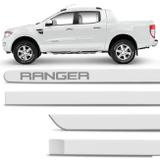 Jogo De Friso Lateral Ranger 2013 A 2019 Branco Ártico Cor Original Grafia Dupla Face - Zp