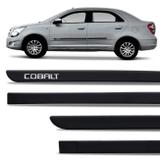 Jogo de Friso Lateral Tipo Borrachão Cobalt 2012 a 2019 Preto 4 Peças Grafia Alto Relevo - Sanfil