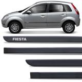 Jogo de Friso Lateral Tipo Borrachão Ford Fiesta Preto Fosco Grafia Personalizada - Inbraca