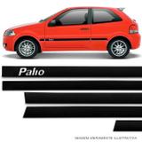 Jogo de Friso Lateral Tipo Borrachão Palio 2005 a 2017 Preto 4 Portas 6 Peças Grafia Alto Relevo - Sanfil