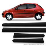Jogo de Friso Lateral Tipo Borrachão Peugeot 206 00 a 10 Preto 4 Portas Modelo Original Sem Grafia - Sanfil
