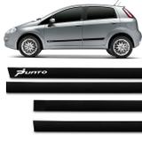 Jogo de Friso Lateral Tipo Borrachão Punto 2007 a 2017 Preto 4 Peças Grafia Alto Relevo - Sanfil