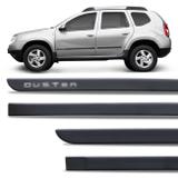 Jogo de Friso Lateral Tipo Borrachão Renault Duster Preto Fosco Grafia Personalizada - Inbraca