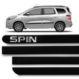 Jogo de Friso Lateral Tipo Borrachão Spin 2012 a 2019 Preto 4 Peças Grafia Alto Relevo - Sanfil