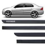 Jogo de Friso Lateral Tipo Borrachão Volkswagen Voyage Preto Fosco Grafia Personalizada - Inbraca