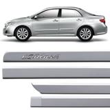 Jogo de Friso Lateral Toyota Corolla 2002 a 2018 Prata Lunar Grafia Cromada Alto Relevo - Nk brasil