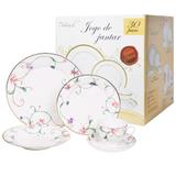 Jogo De Jantar 30 Pecas Porcelana Cozinha Pratos Xicara Pires Vionet - Dm brasil