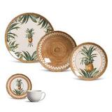 Jogo de Jantar Abacaxi Porto Brasil Pineapple Natural 30 peças