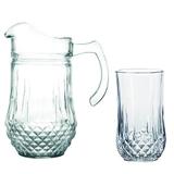 Jogo de Jarra 1,5l com 6 Copos 340ml Para Refresco Margot em Vidro - Fullfit