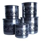 Jogo De Latas Mantimentos Litografada Em Aluminio Galinha - Panelasbrasil