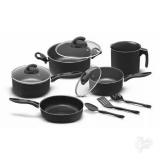 Jogo de panela antiaderente 8 peças Preto Elegan Trofa